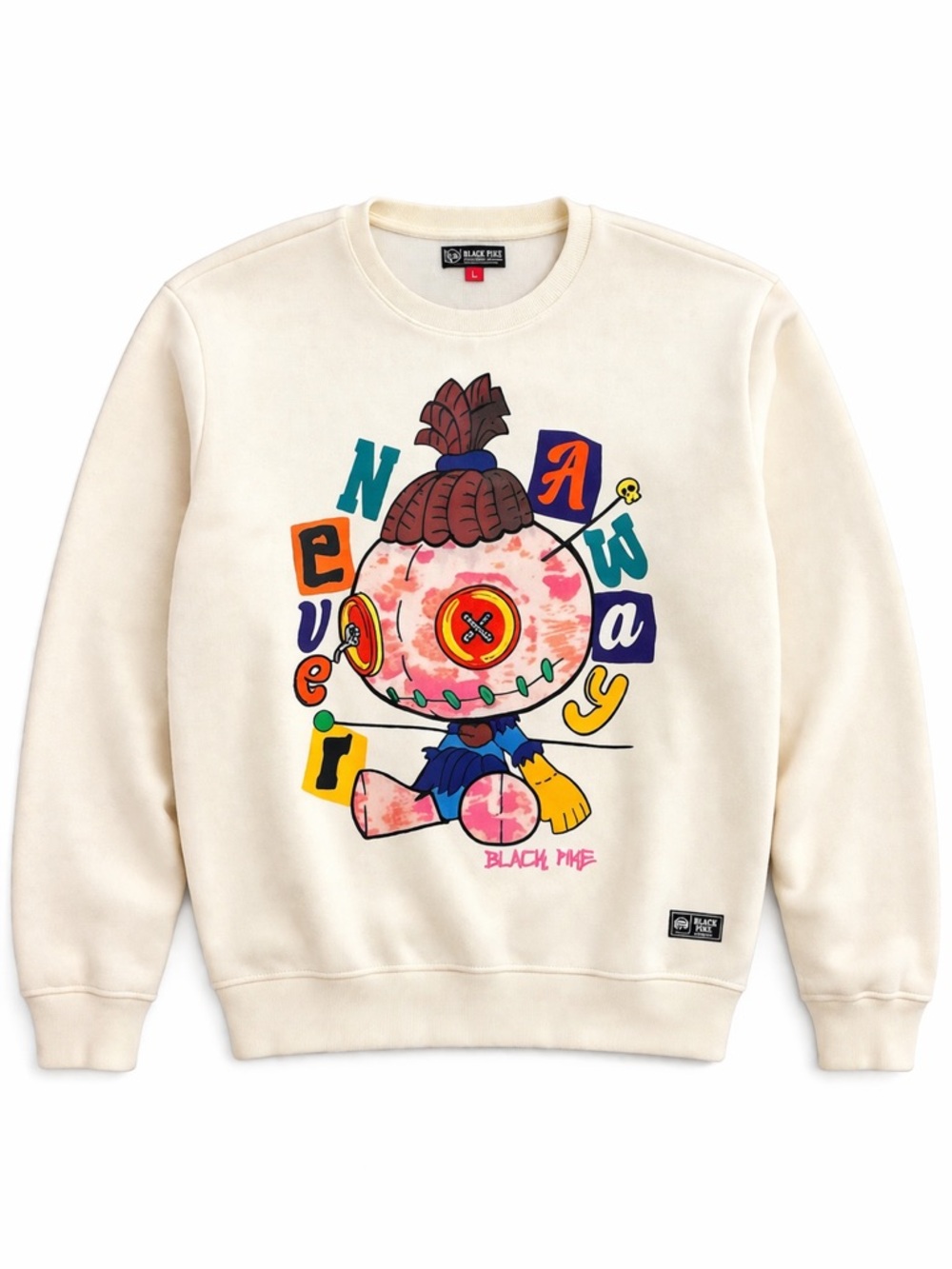 Black Pike Graphic Crewneck Sweatshirt XL 🎨